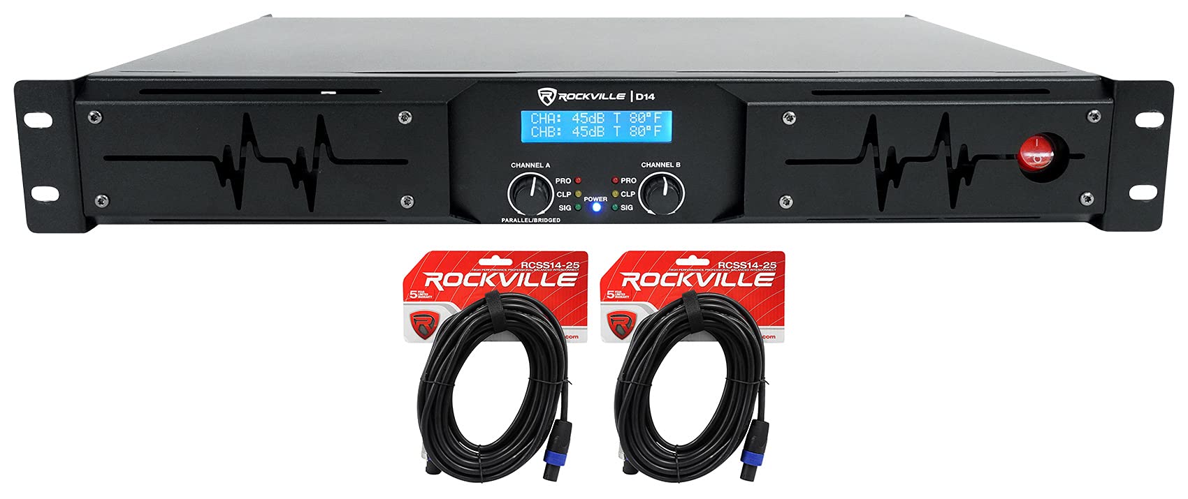 Amazon.com: Rockville D14 Bundle: 7000W Peak/2000W RMS 2-Channel